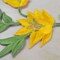 2 Yellow & Green Lily Flower Patches Iron on Applique for DIY